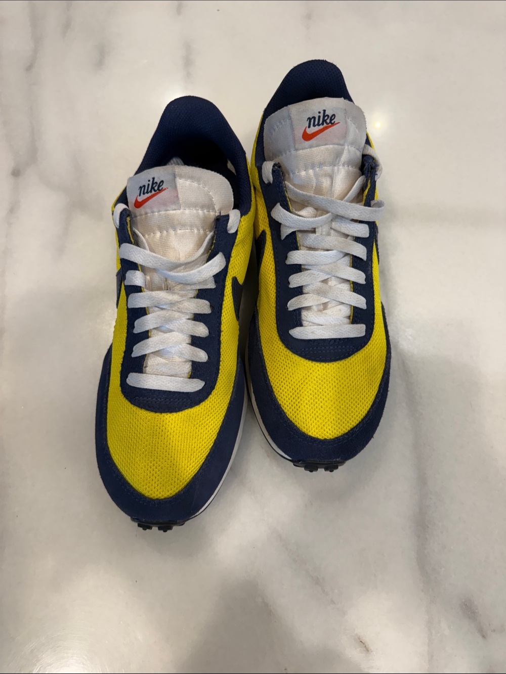 Nike Kids Yellow and Navy Retro Runner Shoes